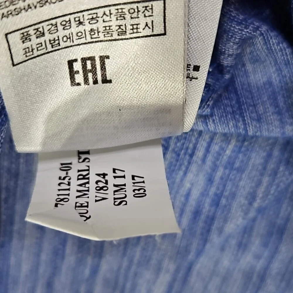 Banana Republic Polo Tennis Golf Shirt Men's M Navy Blue Chambray EUC LN Std Fit